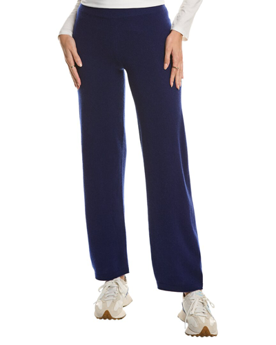 Qi Cashmere Lounge Cashmere Yoga Pant In Blue