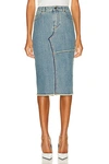 Tom Ford Patchwork High-waisted Slim Fit Skirt In Hydrangea