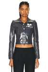 Courrèges Vinyl Reedition Jacket In Steel Grey