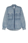 Rhude X Automobili Lamborghini Long-sleeved Denim Shirt In Indigo