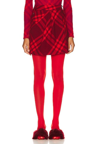 Burberry Check Pleated Wool Mini Wrap Skirt In Ripple Check