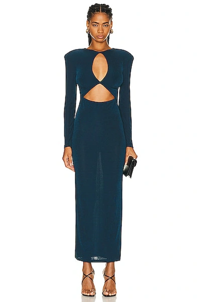The New Arrivals By Ilkyaz Ozel Dalida Maxi Dress In Peacock Blue