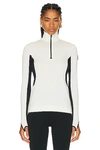 Moncler Half-zip Pullover Sweater In White