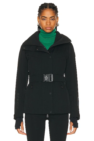 Moncler Hainet Belted Snow Jacket In Black
