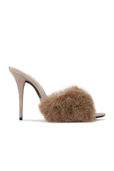 Saint Laurent La 16 Mule Sandal In Nude