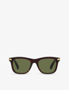 Cartier Womens Ct0396s Rectangle-frame Tortoiseshell Acetate Sunglasses