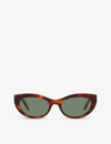 Saint Laurent Womens Brown Slm115 Cat-eye Tortoiseshell Acetate Sunglasses In Brown