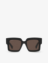Gucci Womens Black Gc002054 Gg1307s Rectangle-frame Acetate Sunglasses In Black
