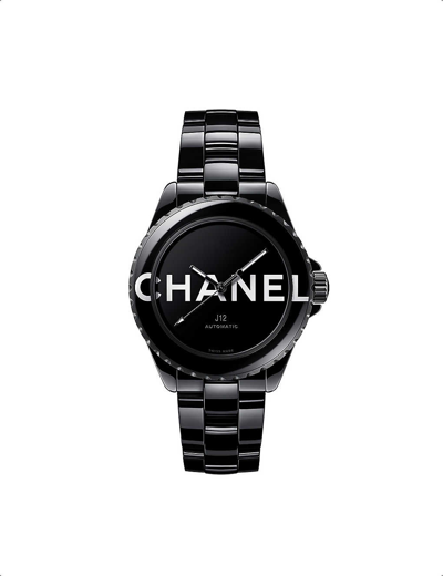 Pre-owned Chanel Black H7418 J12 Wanted De Stainless-steel And Ceramic Automatic Watch