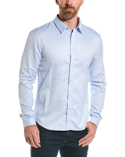 The Kooples Mens Blu01 Slim-fit Cotton-blend Shirt In Blue