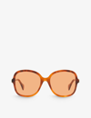 Gucci Womens  Gg1178s Butterfly-shape Tortoiseshell Acetate Sunglasses
