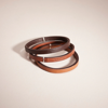 Coach Remade Leather Bangle Set In Brown/multi