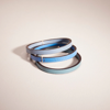 Coach Remade Leather Bangle Set In Blue Multi