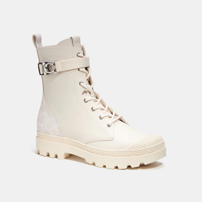 Coach Tucker Boot With Signature Canvas In Chalk