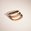 Coach Remade Leather Bangle Set In Beige Multi