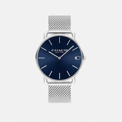 Coach Elliot Watch, 41mm In Stainless Steel/ Blue