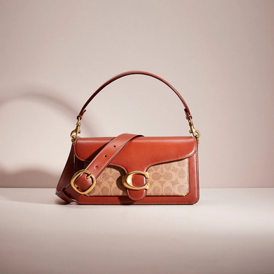 Coach Restored Tabby Shoulder Bag 26 In Signature Canvas In Brass/tan/rust