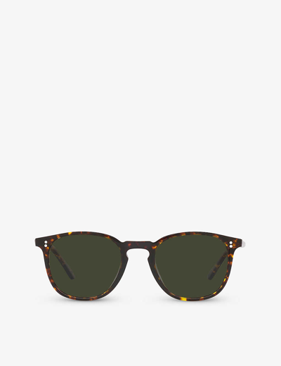 Oliver Peoples Womens Brown Ov5491su Finley Rectangle-frame Tortoiseshell Acetate Sunglasses