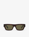 Gucci Womens Brown Gc002051 Gg1301s Rectangle-frame Acetate Sunglasses In Brown