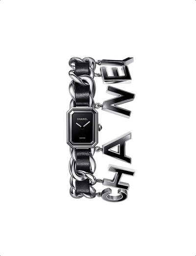 Pre-owned Chanel Black H7471 Première Wanted De Stainless-steel And Leather Quartz Watch