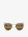 Ray Ban Ray-ban Womens Gold Rb3447 Round-frame Metal Sunglasses In Gold