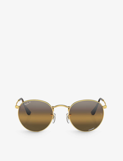 Ray Ban Ray-ban Womens Gold Rb3447 Round-frame Metal Sunglasses