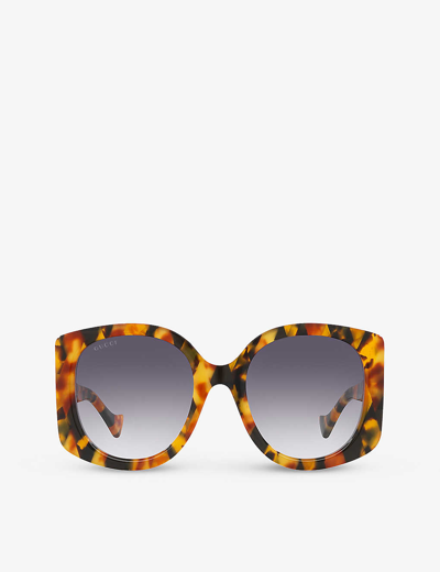 Gucci Eyewear Geometric Frame Sunglasses In Brown