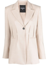 Patrizia Pepe Fitted Notched Lapel Blazer In Beige