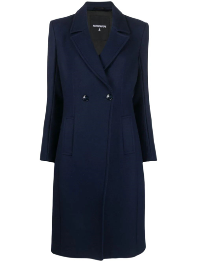 Patrizia Pepe Double-breasted Wool-blend Coat In Blue