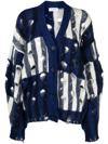 Off-white Multicolored Shibori Knit Sweater In Blue