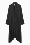 Cos Scarf-detail Maxi Dress In Black