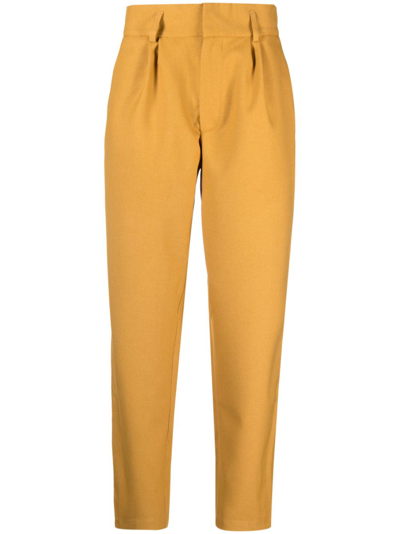 Labrum London Pleat-detail Tailored Trousers In Yellow