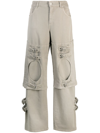 Blumarine Cutout Mid-rise Boyfriend Jeans In Grey