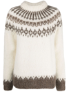 BODE WHITE BRANCH YOKE SWEATER