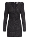 Ganni Mini Dress Jacquard In Black