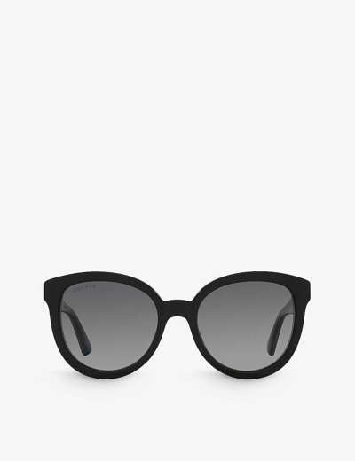 Gucci Womens Black Gg1315s Round-frame Acetate Sunglasses