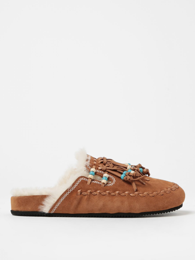Alanui The Journey Suede Mules In Brown