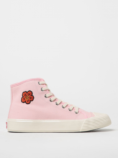 Kenzo School Sneakers In Canvas With Embroidery In Pink