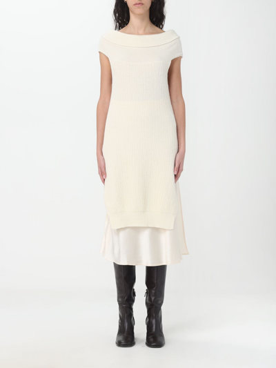 Semicouture Dress  Woman In Yellow Cream