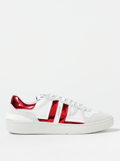 Lanvin Contrasting Mesh Panelled Sneakers In White
