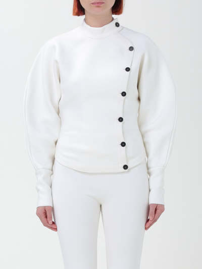 Ferragamo Asymmetrical Buttoned Wool-blend Cardigan In White
