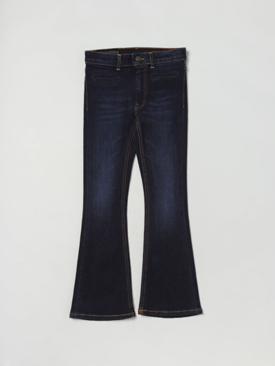 Dondup Kids' Logo-plaque Flared Jeans In Blue