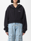 Off-white Cropped Sweatshirt In Black