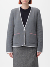 Thom Browne V-neck Merino Wool Cardigan In Grey