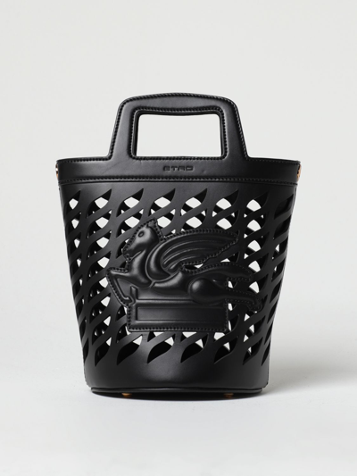 Etro Bag In Perforated Leather In Black