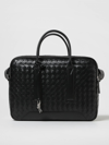 Bottega Veneta Gateway Bag In Woven Leather With Charm In Black