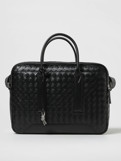 Bottega Veneta Gateway Bag In Woven Leather With Charm In Black