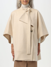 Max Mara Wool Cape In Brown