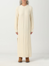 Golden Goose Journey Collection Mixed Stitch Long Sleeve Virgin Wool Sweater Dress In White
