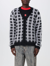 Marni Checked Mohair-blend Cardigan In Black